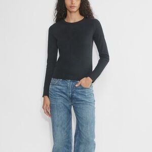 Aritzia Black Waffle Long Sleeve Shirt
